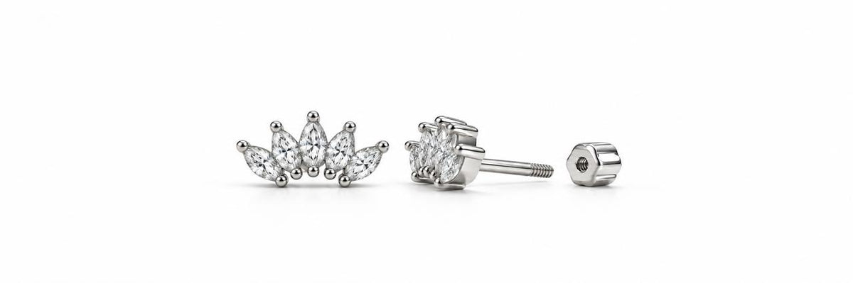 Zircon Crown Flat Back Stud