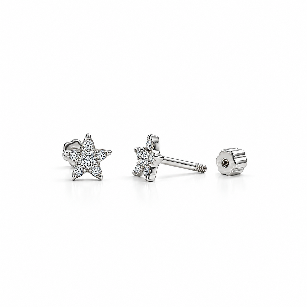 Zircon Star Flat Back Stud