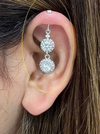 SILVER SUN BEAM EARRING