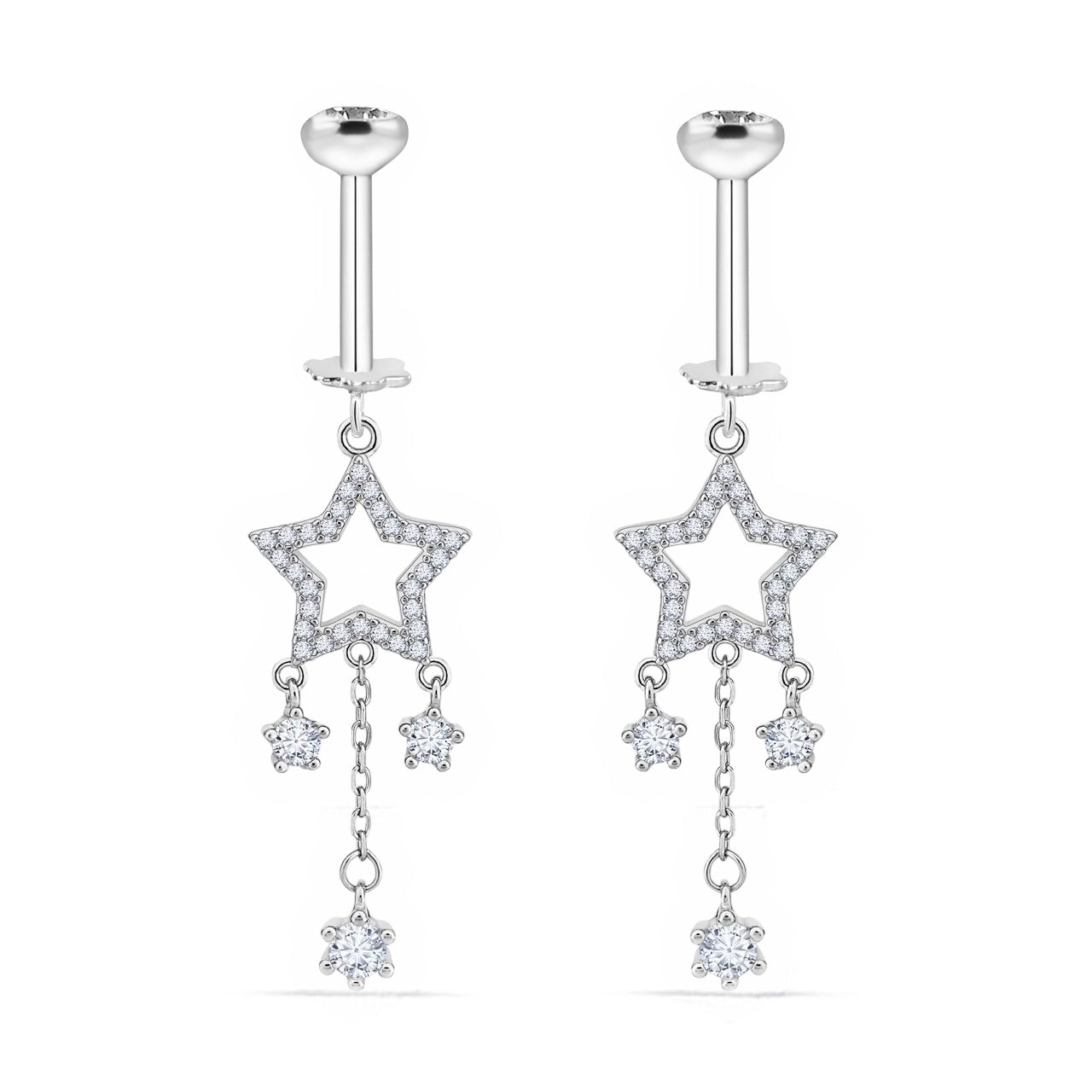 Multi Stone Drops Helix Hanging Earrings