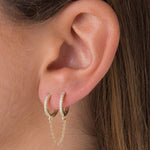 Double Hoop With Connected Chain - MyPiercingBook