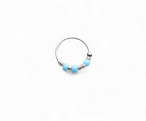 Firoza color Beads Nose Ring - MyPiercingBook