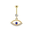 GOLDEN HOLLOW EVIL EYE - MyPiercingBook