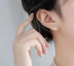 Half Moon Rodium Studs - MyPiercingBook