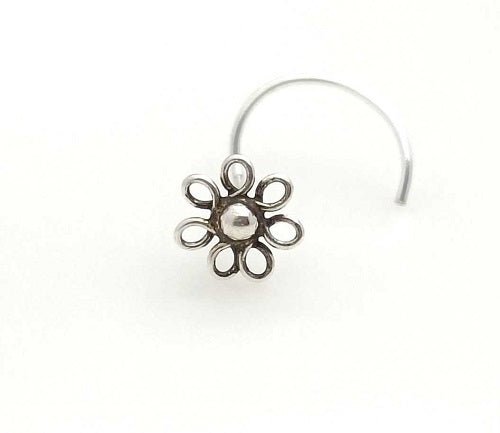 Hollow Flower Wire Nosepin - MyPiercingBook